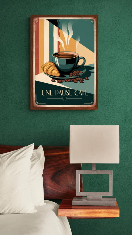 Affiche vintage café et petit déjeuner rétro