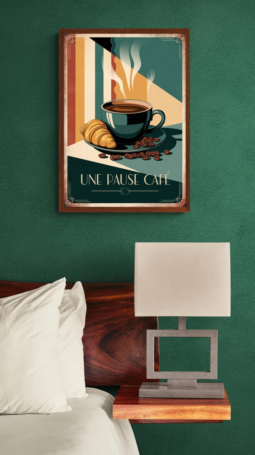 Affiche vintage café et petit déjeuner rétro