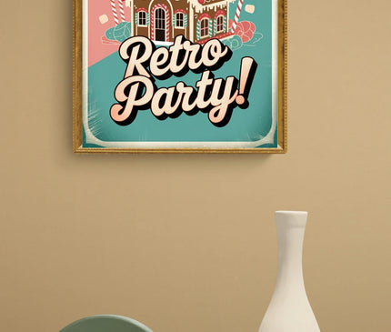 Affiche ambiance sucrée fête rétro