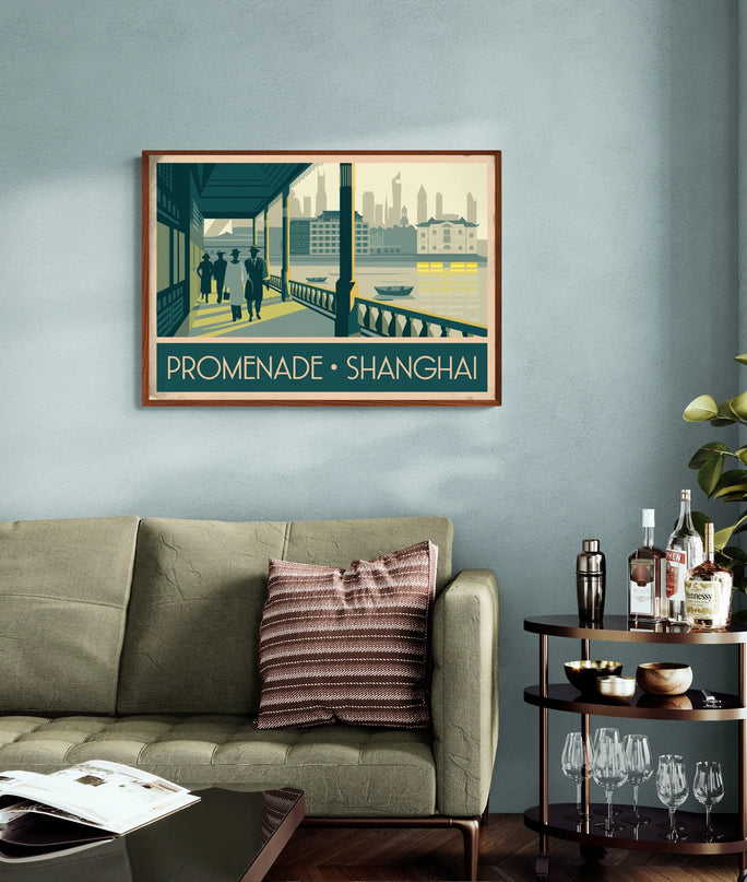 Affiche promenade vintage Shanghai