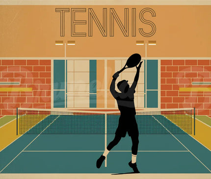 Affiche vintage match de tennis