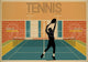 Affiche joueur de tennis court intérieur Art déco