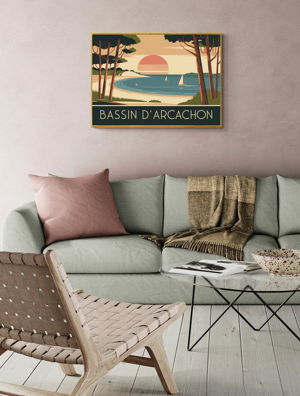 affiche retro arcachon