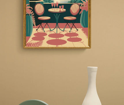 Affiche ambiance terrasse rétro