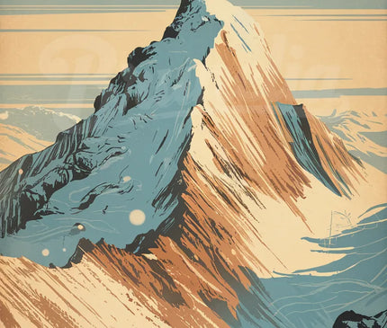 affiche sommet enneigé rétro copie