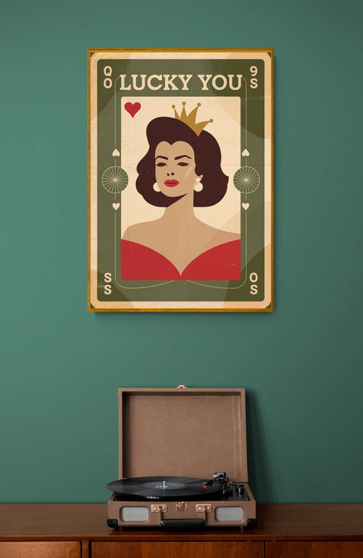 Affiche vintage cartes à jouer rétro
