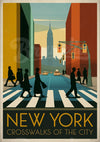 Affiche Carrefour urbain art déco New York