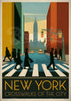 Affiche Carrefour urbain art déco New York