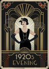 Affiche soirée glamour années 1920 femme Art Déco