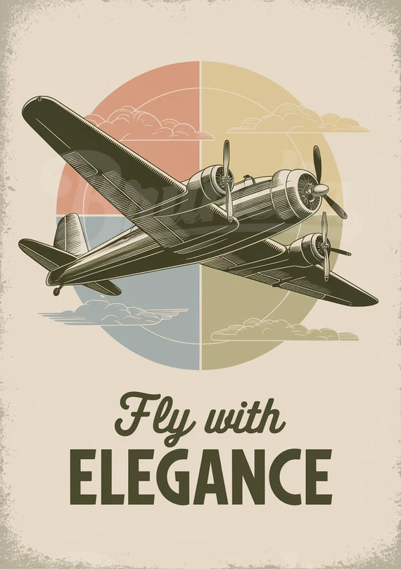 affiche vintage décor d’avion
