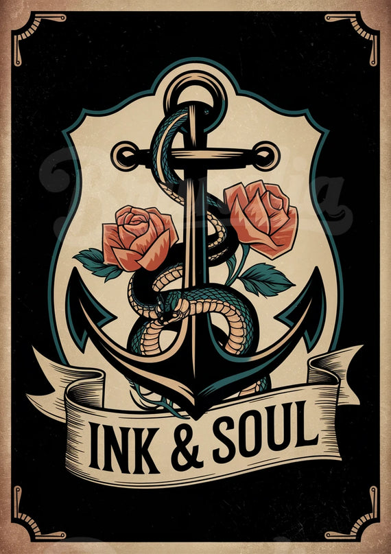 affiche tatouage vintage