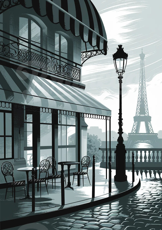 affiche paris vintage noir et blanc