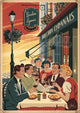 Affiche Bouchon Lyonnais restaurant années 1930