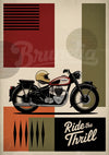 Affiche motocyclette années 1930 Ride the Thrill