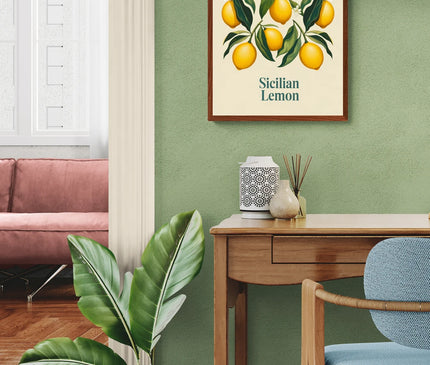 Affiche citron sicilien vintage