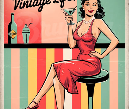 Affiche affiche bar pin-up rétro