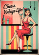 Affiche bar femme élégante années 1950