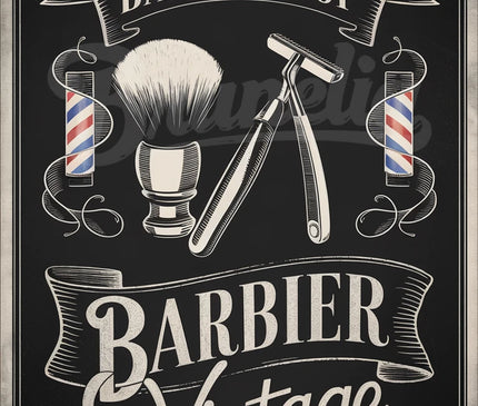 affiche brosse et rasoir rétro