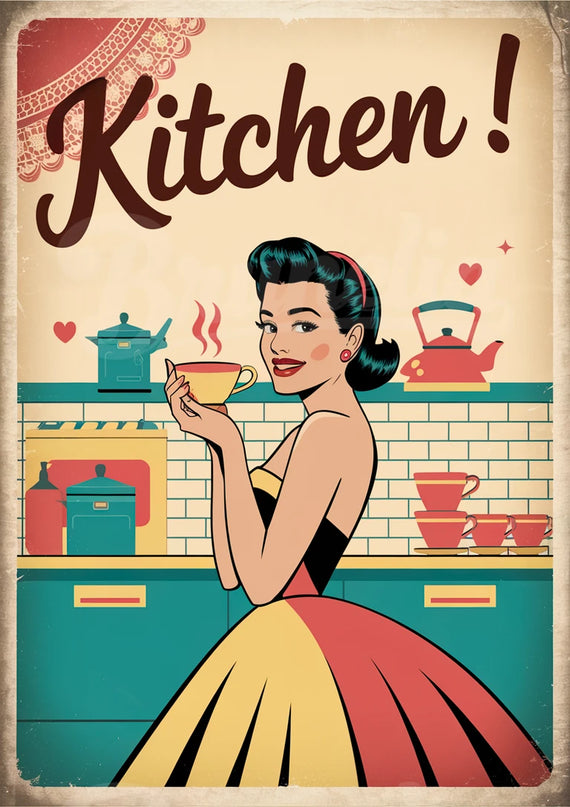 Affiche ambiance cuisine années 50