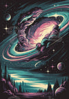 Affiche Galaxie Spirale Rétrofuturiste