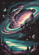 Affiche Galaxie Spirale Rétrofuturiste