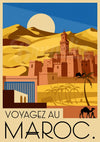 Affiche Casbah désert années 1930 Maroc
