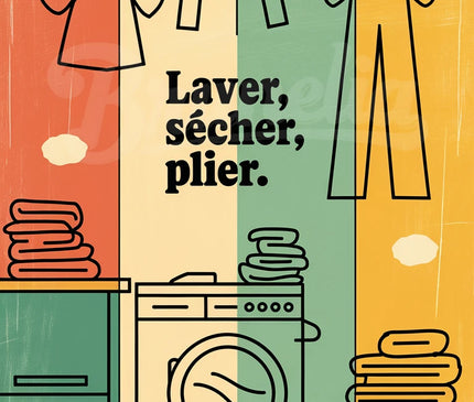 affiche vintage buanderie