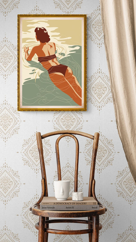 affiche baigneuse retro