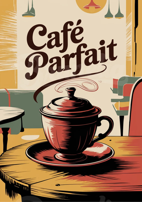 Affiche dessin commercial vintage