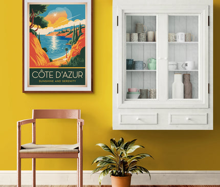 Affiche vintage ciel bleu azur
