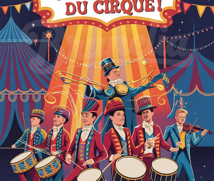 Affiche vintage musiciens de cirque