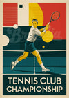Affiche Championship joueur de tennis Art Déco