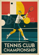 Affiche Championship joueur de tennis Art Déco