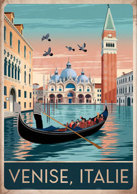 Affiche Gondole et Basilique Saint-Marc – Ambiance Pastel