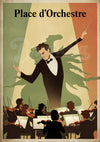 Affiche Orchestre Chef de musique classique Art déco