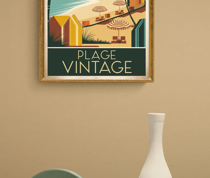 affiche plage vintage