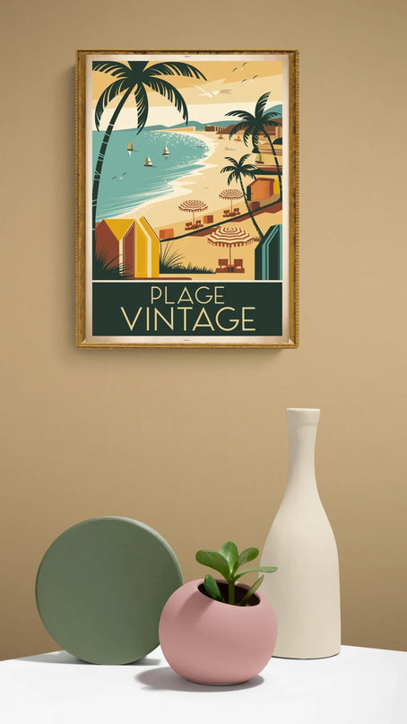 affiche plage vintage