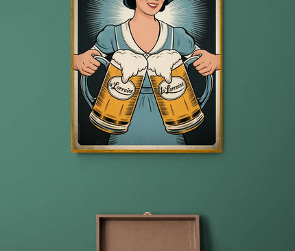 Affiche publicité vintage illustrée