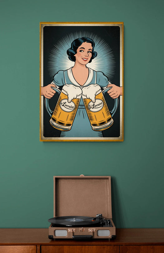 Affiche publicité vintage illustrée