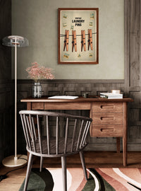 Affiche épingles à linge en bois vintage
