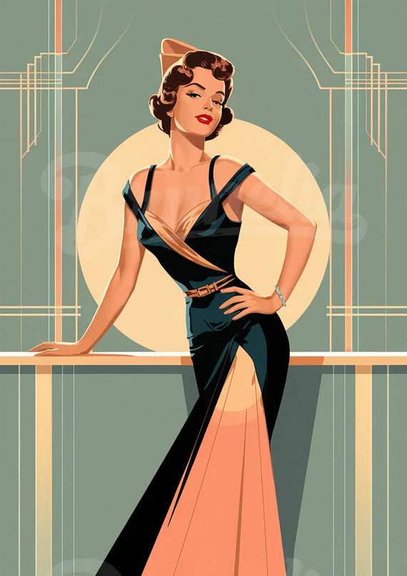 Affiche mode rétro femme 1