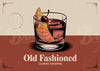Affiche Old Fashioned boisson alcoolisée rétro