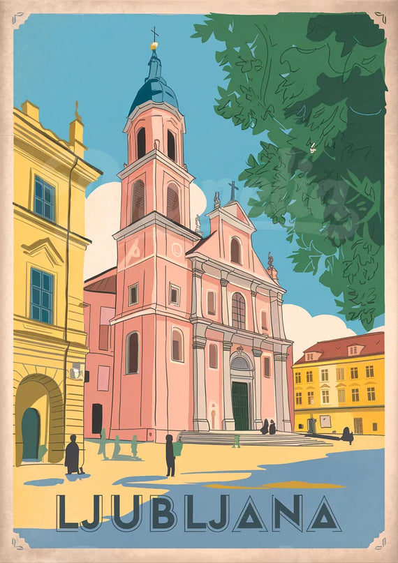 Affiche vintage Ljubljana