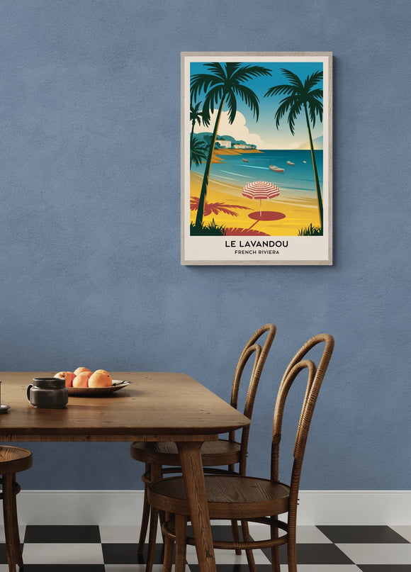 affiche vintage le lavandou