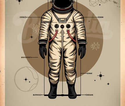 Affiche vintage combinaison spatiale rétro
