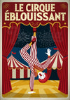Affiche Le Cirque Éblouissant clown acrobate équilibre