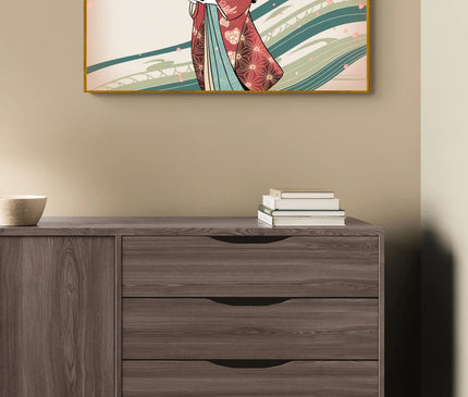 Affiche vintage kimono traditionnel