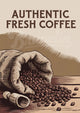 Affiche grain de café frais authentique rétro
