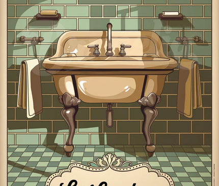 affiche lavabos anciens