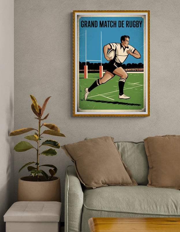 affiche ancienne rugby